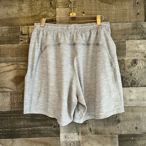 Lululemon Pace Breaker Short Lined 7" Heather Allover Sea Salt Light Cast Large